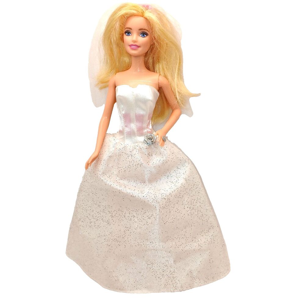 Always Dressed Bride Barbie Doll Redressed in FA Star Studded Wedding Dress